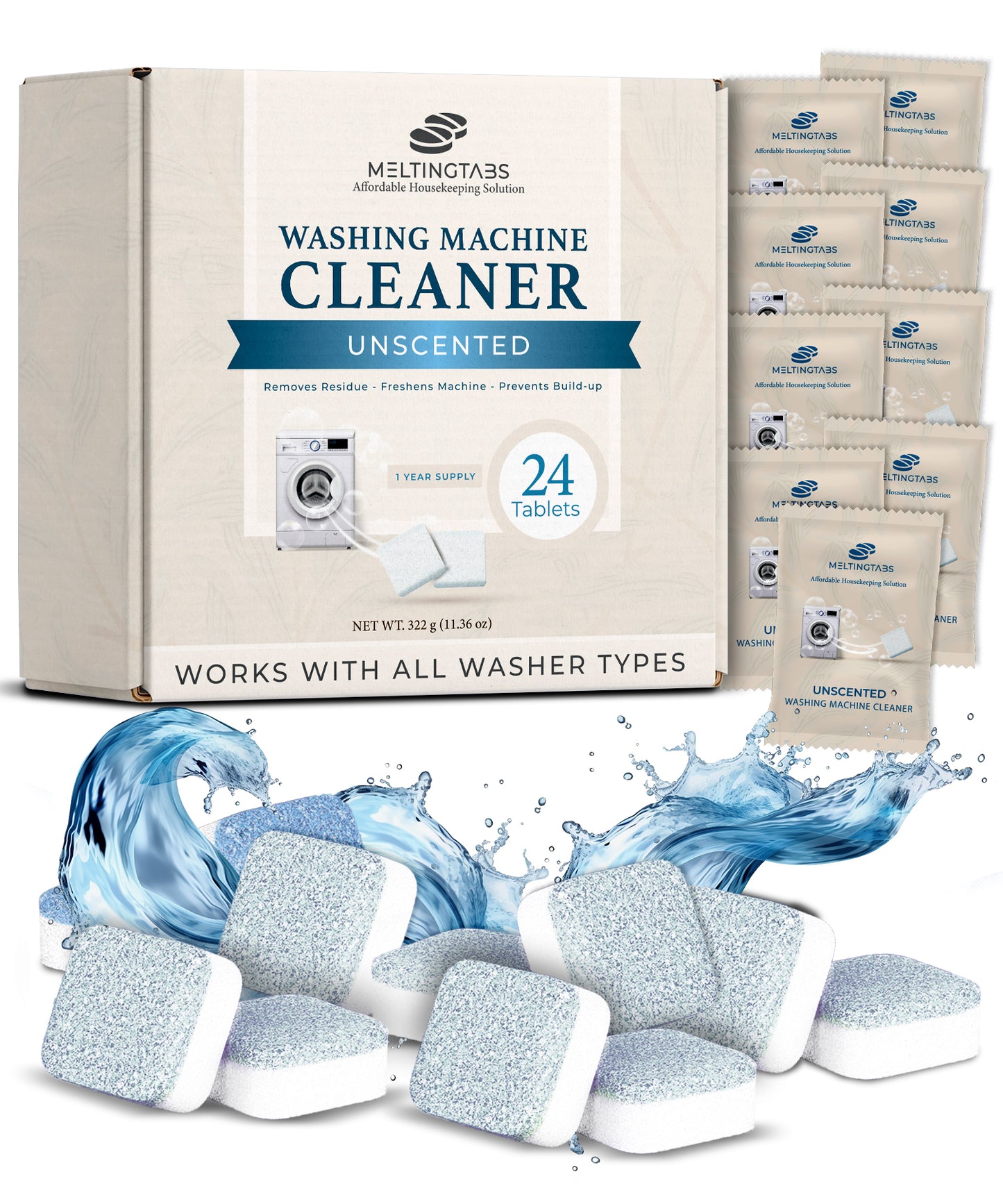 Washing Machine Cleaner - 24 Tablets Unscented