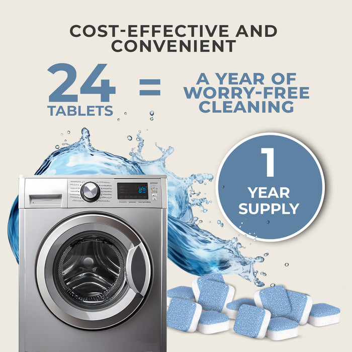 Washing Machine Cleaner - 24 Tablets Unscented