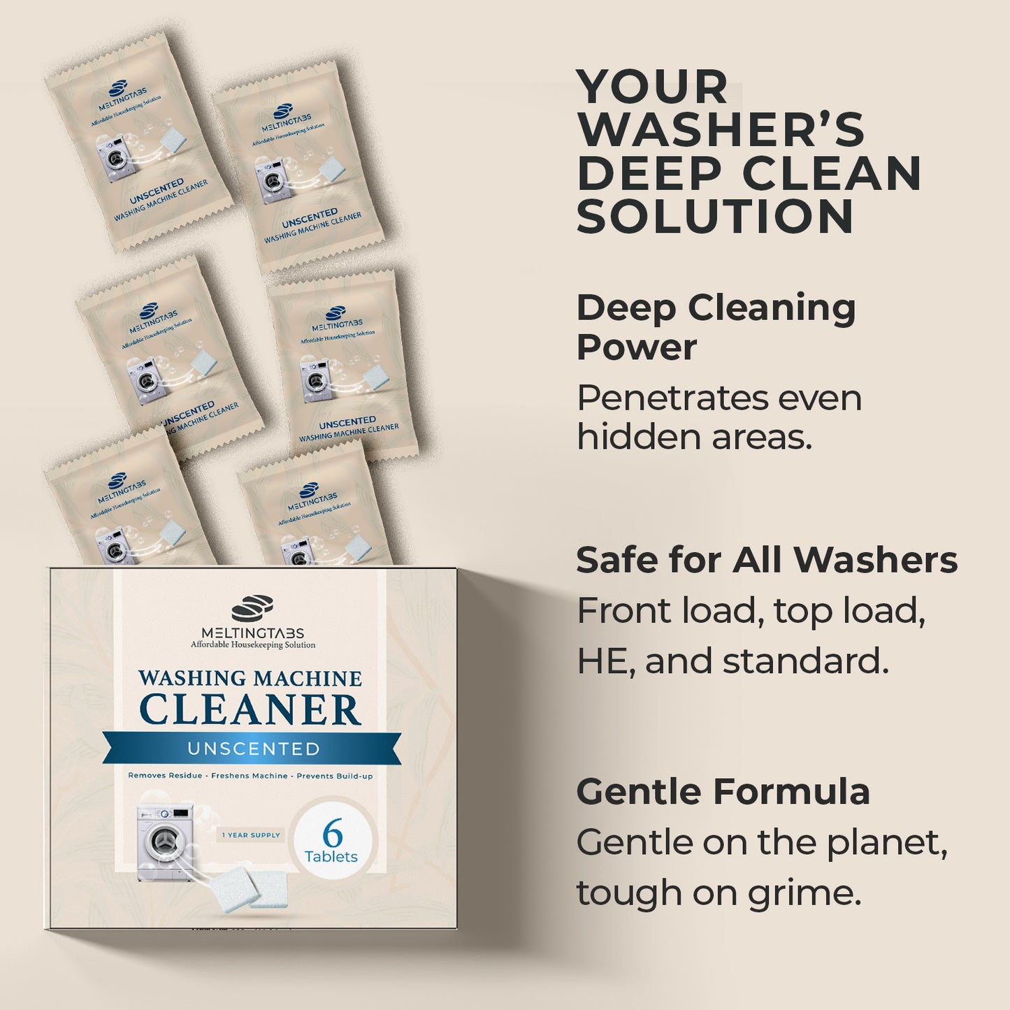 Washing Machine Cleaner - 6 Tablets Unscented